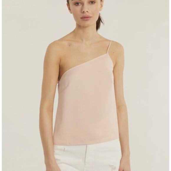 NWT MARISSA WEBB Quinn One Shoulder Blush Satin Crepe Camisole Top Sz XS $245 - Picture 1 of 11